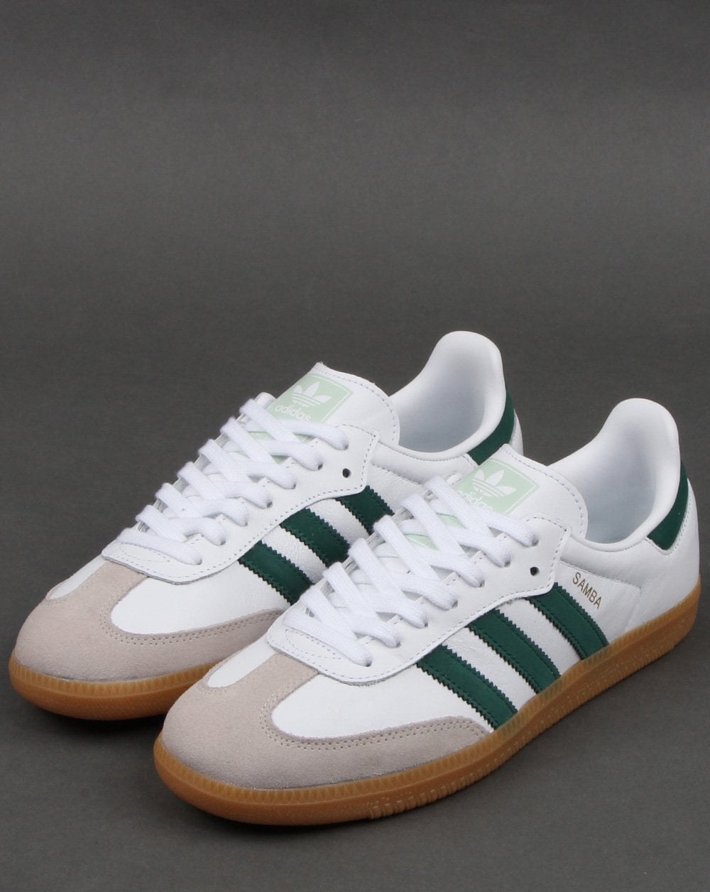 Adidas Samba Og Trainers White/Fresh Green – 80's Casual Classics