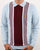 Gabicci Vintage Claret/Sky Blue knitted polo