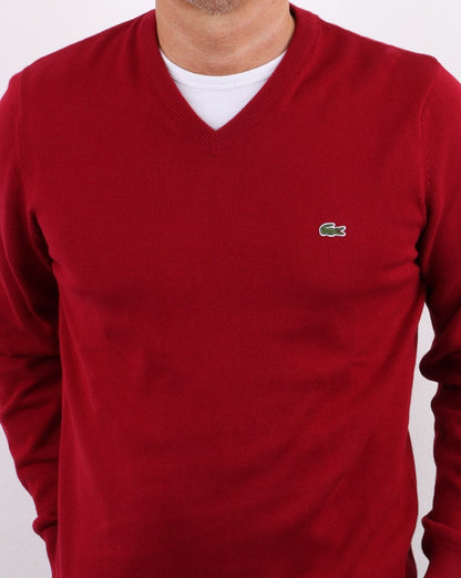 Lacoste V-neck Jumper Bordeaux