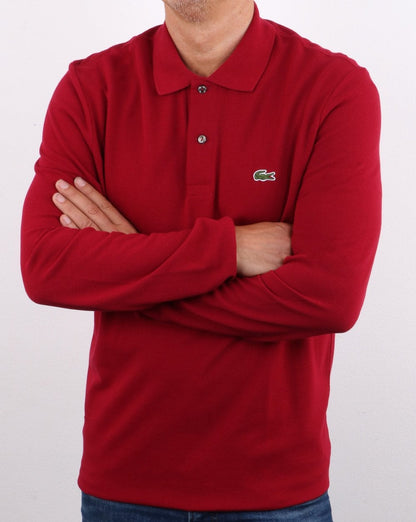 Lacoste Long Sleeve Polo Shirt Red