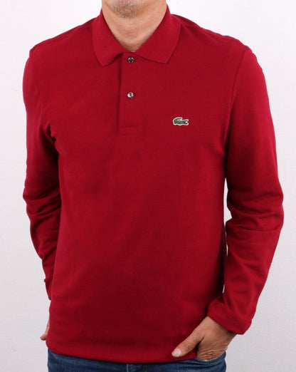 Lacoste Long Sleeve Polo Shirt Red