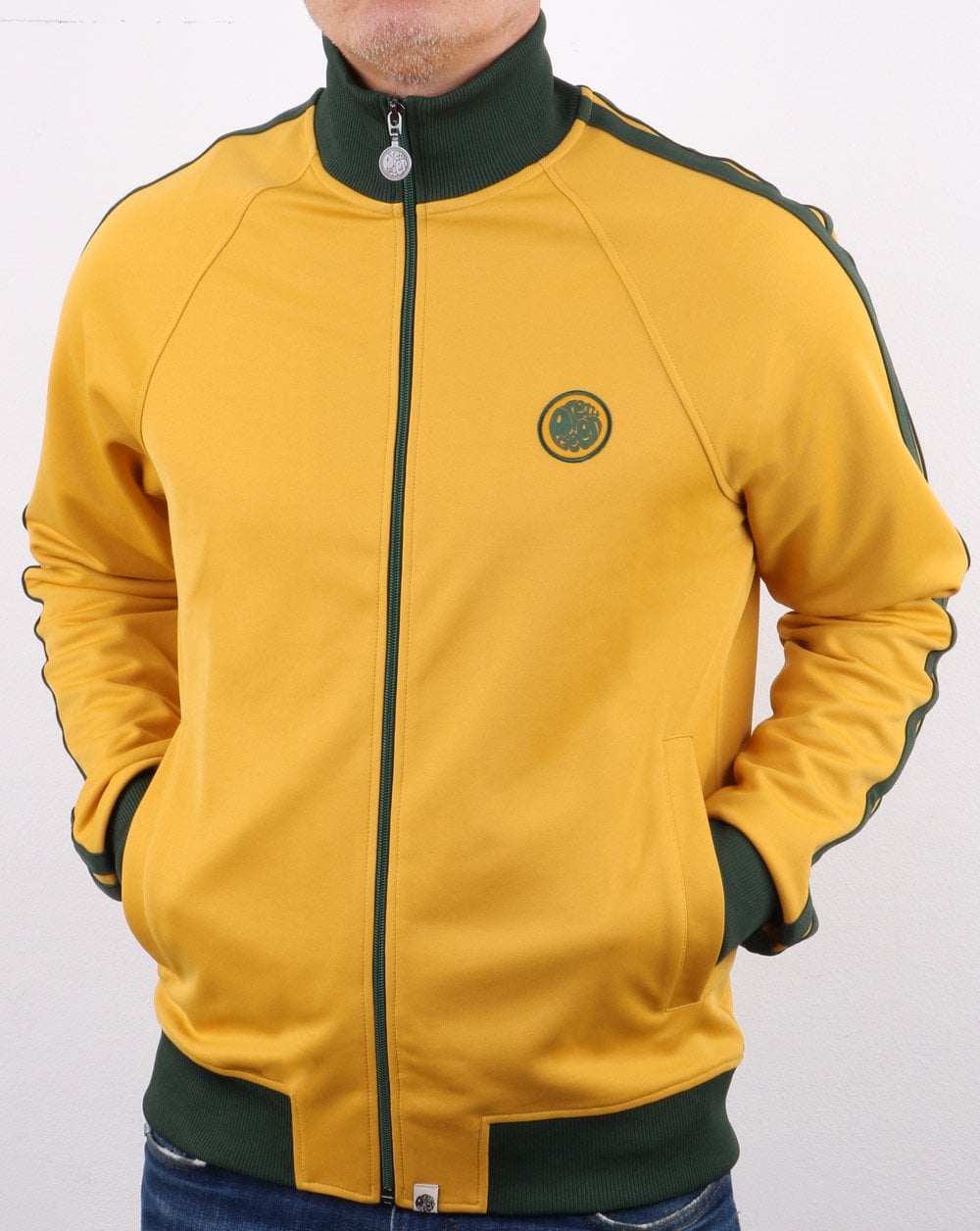 Pretty Green Waring Contrast Panel Track Top Yellow