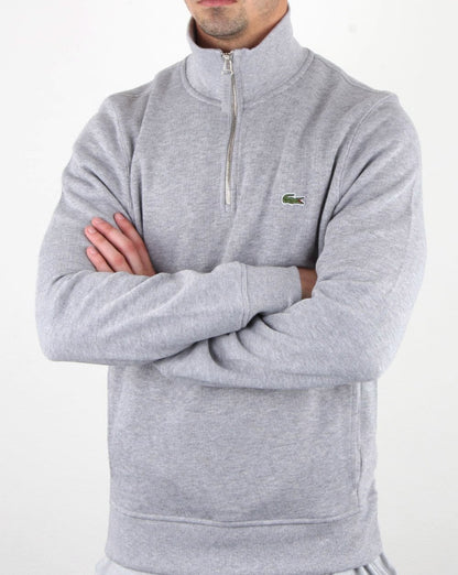 Lacoste Quarter Zip Silver Chine