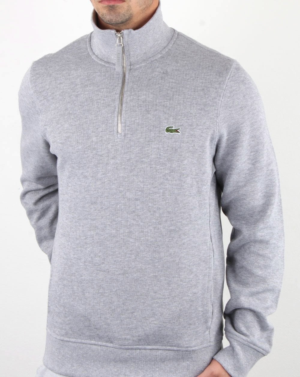 Lacoste Quarter Zip Silver Chine