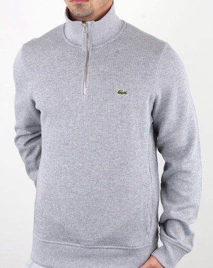 Lacoste Quarter Zip Silver Chine