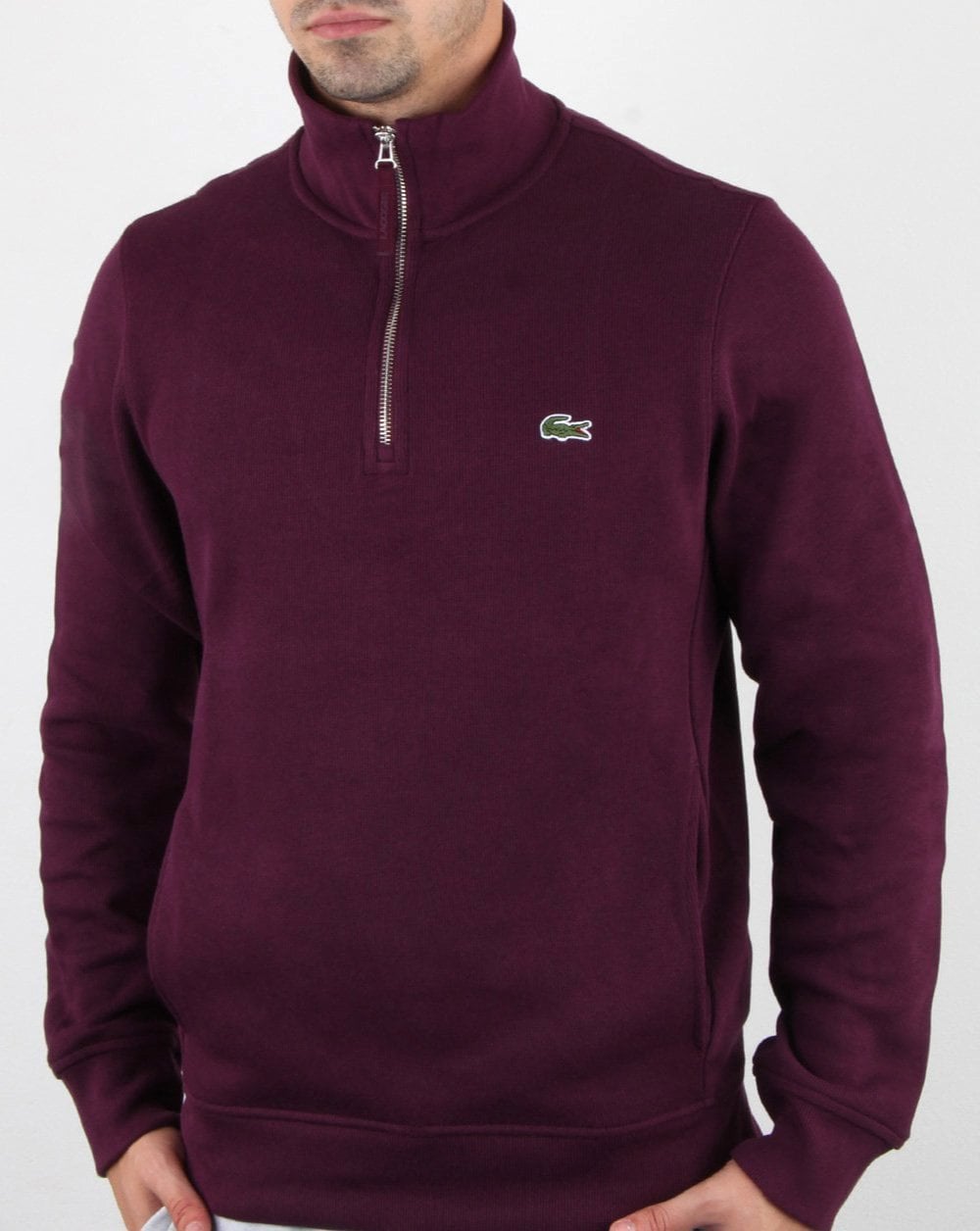Lacoste Quarter Zip Top Deep Purple