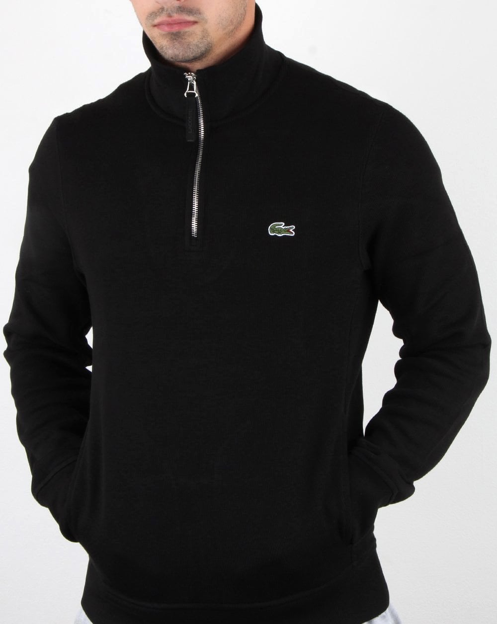 Lacoste Quarter Zip Top Black