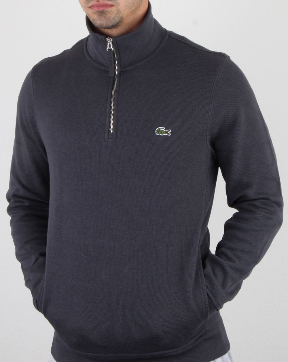Lacoste Quarter Zip Top Graphite