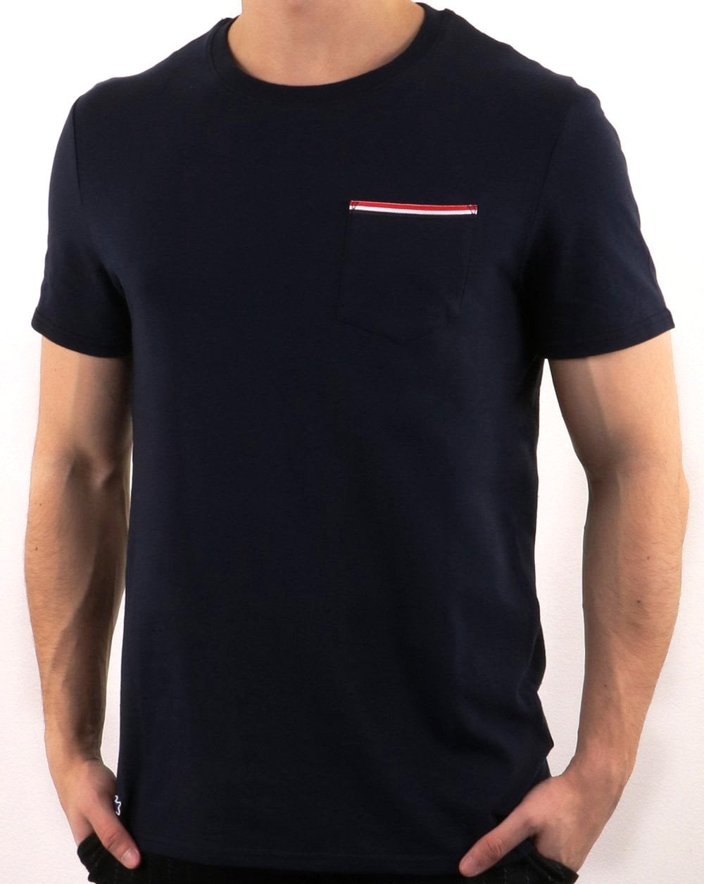 Lacoste Striped Pocket T-shirt Navy