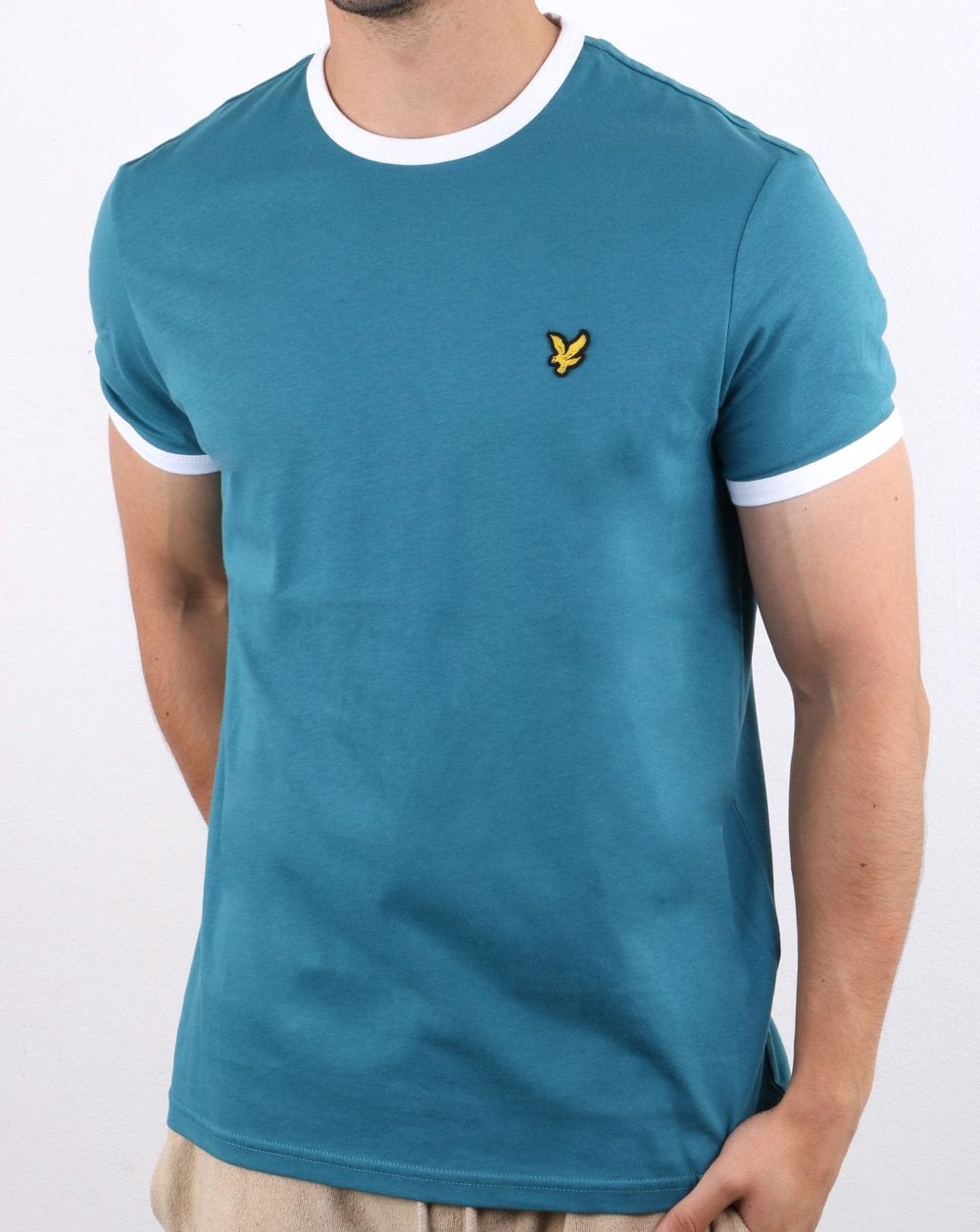 Lyle And Scott Ringer T Shirt Petrol/white