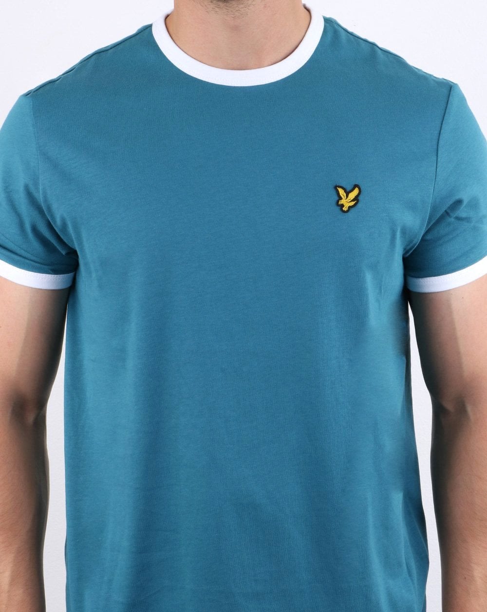 Lyle And Scott Ringer T Shirt Petrol/white