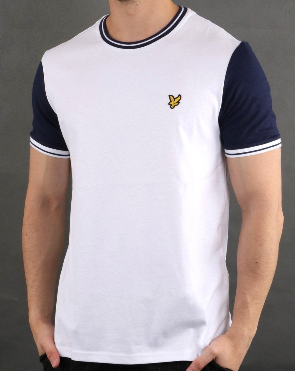 Lyle And Scott Tipped T-shirt White/Navy