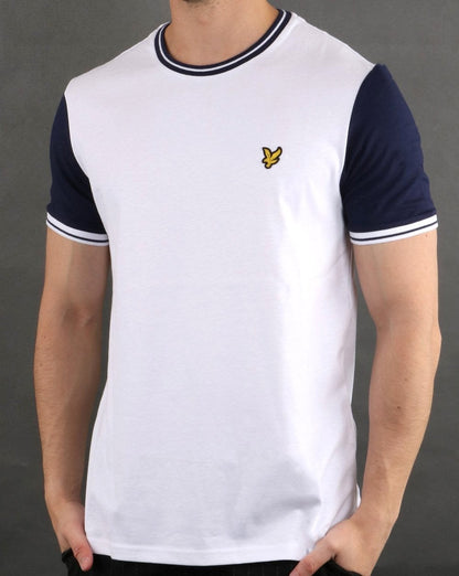 Lyle And Scott Tipped T-shirt White/Navy