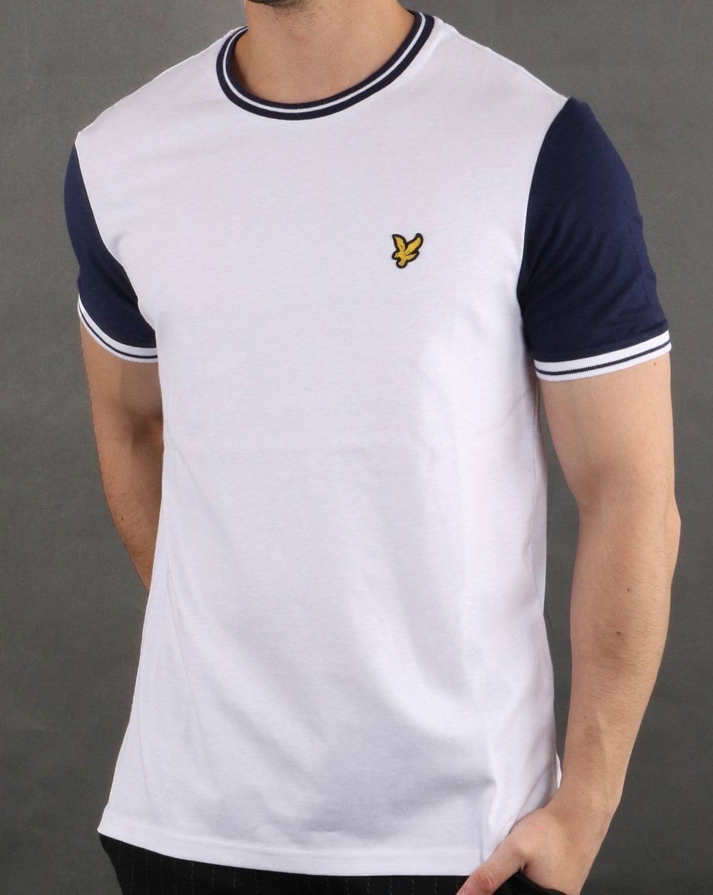Lyle And Scott Tipped T-shirt White/Navy