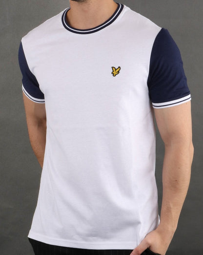 Lyle And Scott Tipped T-shirt White/Navy