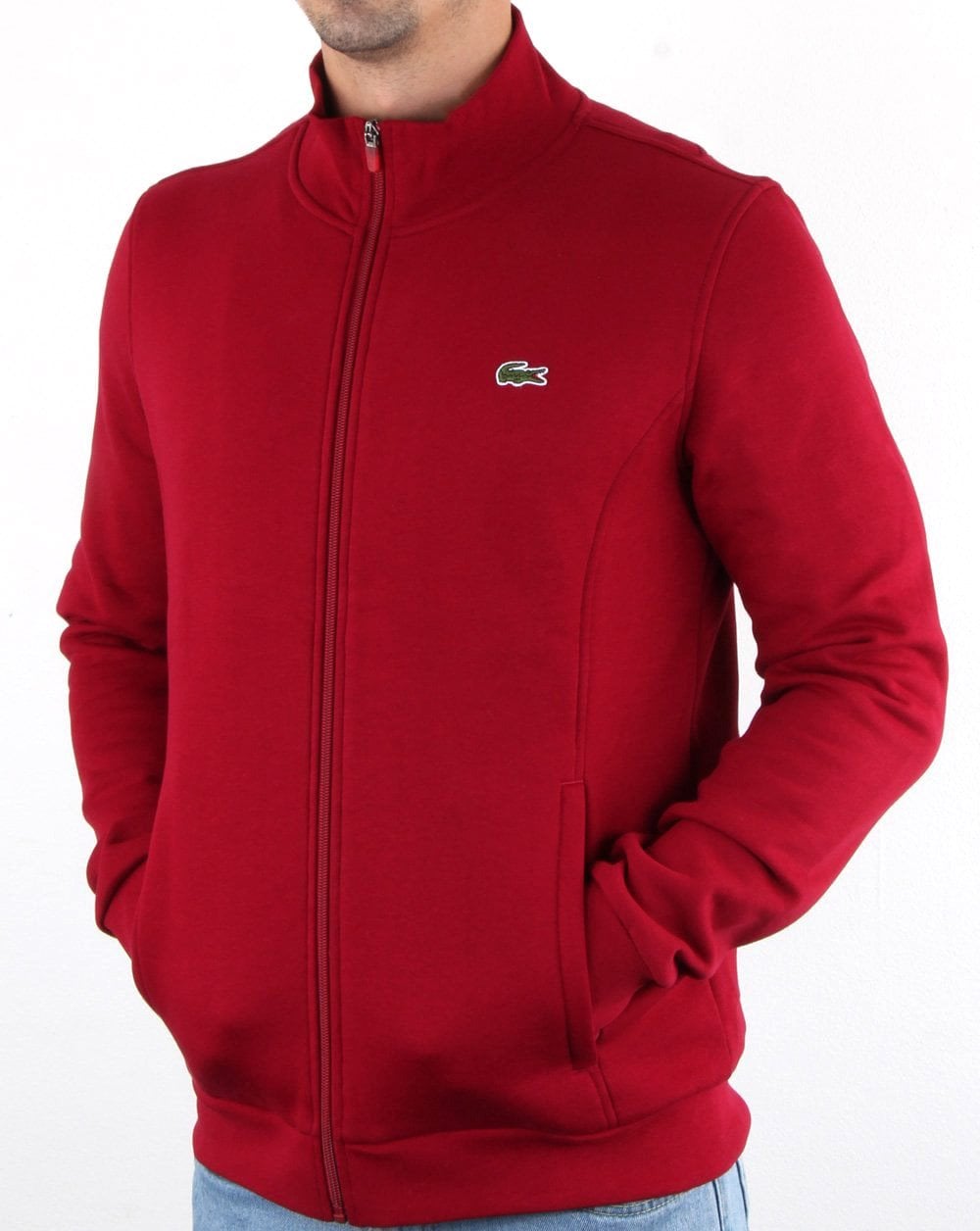 Lacoste Zip Up Track Top Bordeaux