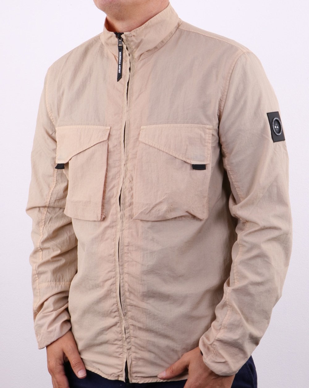 Marshall Artist Garment Dyed Parachute Overshirt Stone