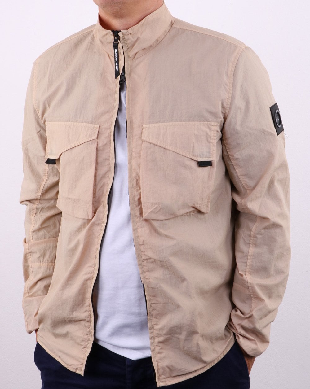 Marshall Artist Garment Dyed Parachute Overshirt Stone