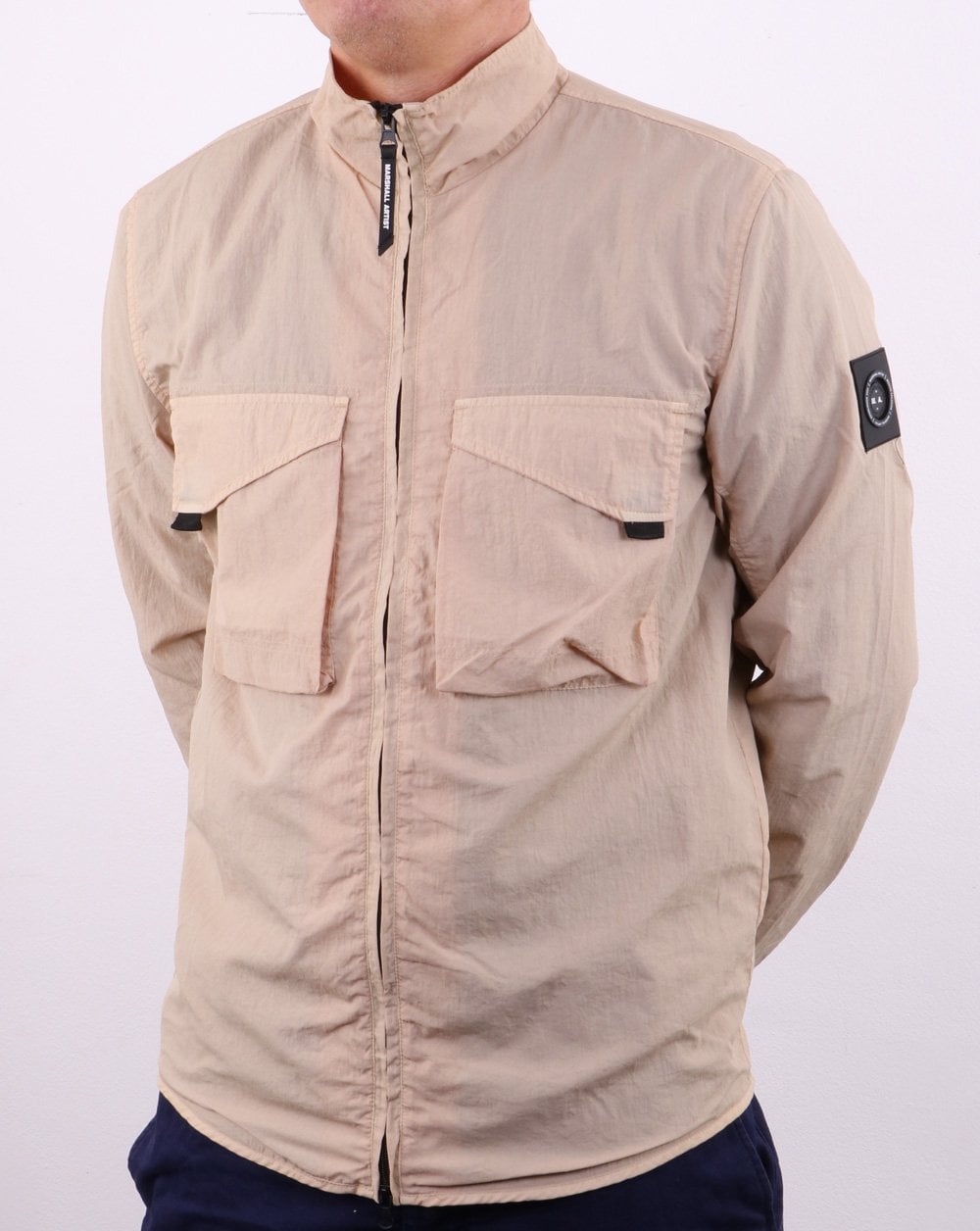 Marshall Artist Garment Dyed Parachute Overshirt Stone