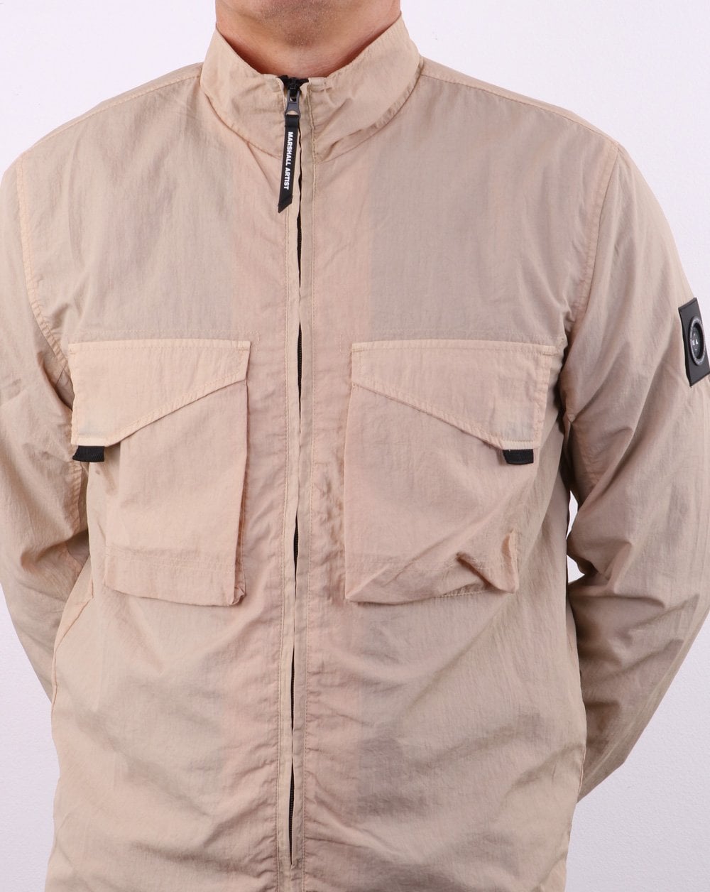 Marshall Artist Garment Dyed Parachute Overshirt Stone