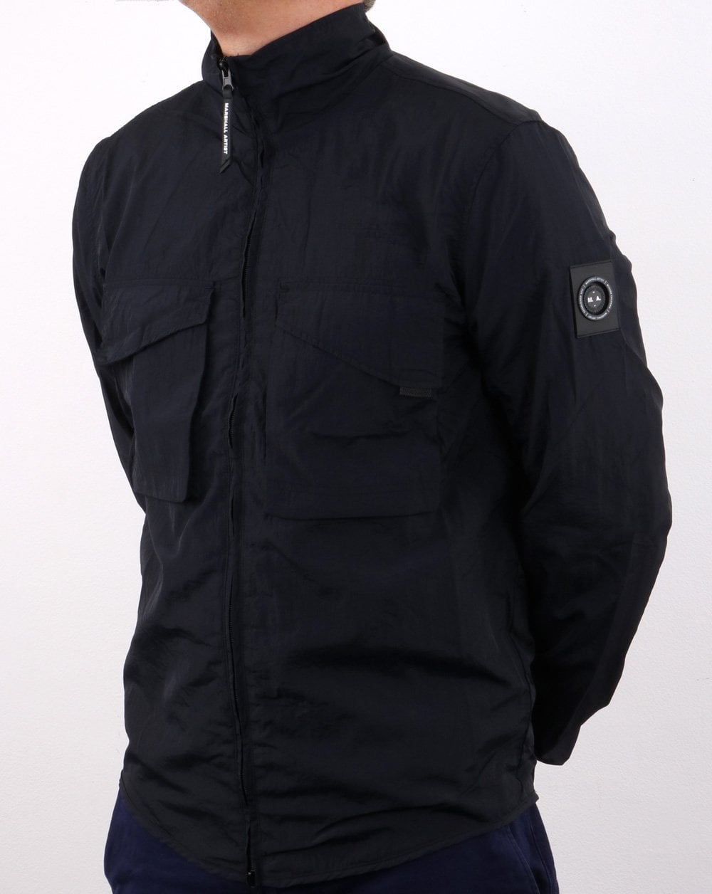 Marshall Artist Garment Dyed Parachute Overshirt Navy