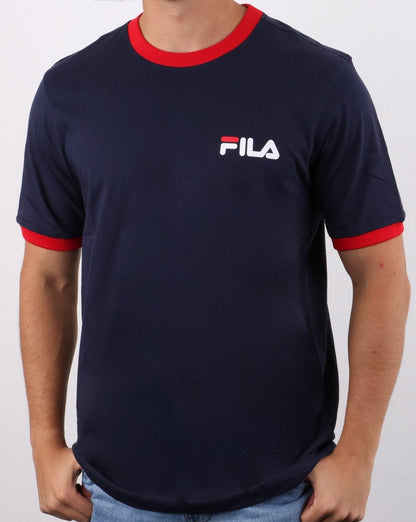 Fila Vintage Rosco T Shirt Navy/red/white