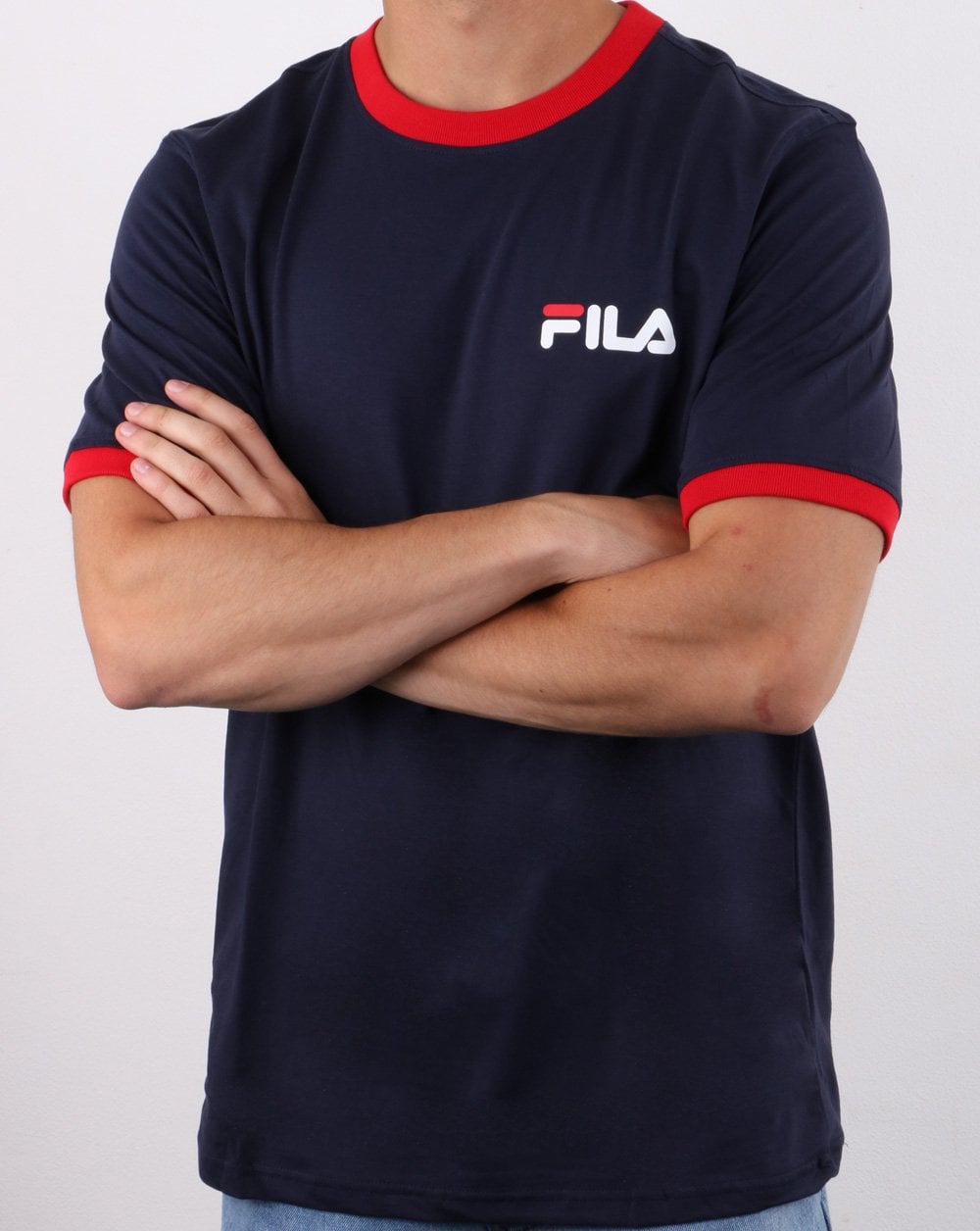 Fila Vintage Rosco T Shirt Navy/red/white