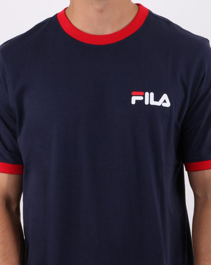 Fila Vintage Rosco T Shirt Navy/red/white