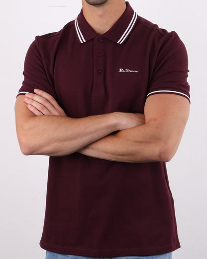 Ben Sherman Tipped Polo Wine