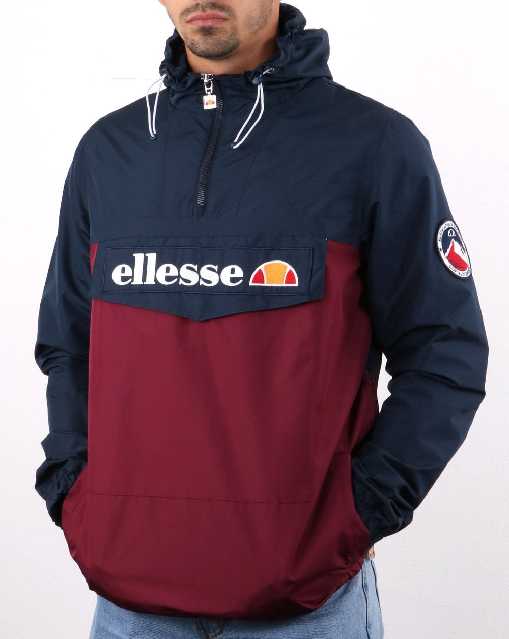 Ellesse Quarter Zip Jacket Navy/Burgundy