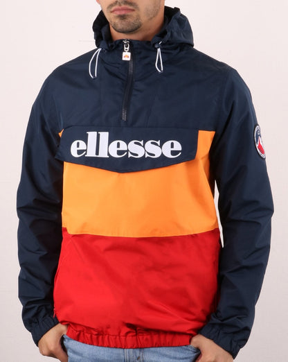 Ellesse Quarter Zip Jacket Trio Navy/Orange/Red
