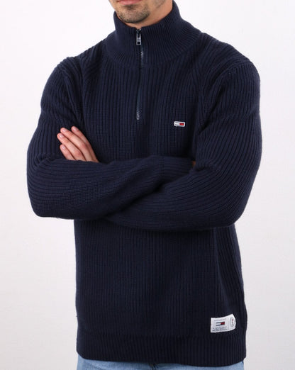 Tommy Hilfiger Quarter Zip Jumper Navy