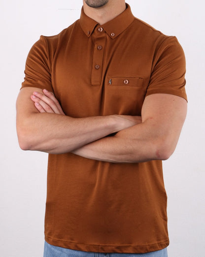 Gabicci Vintage Polo Shirt Toffee