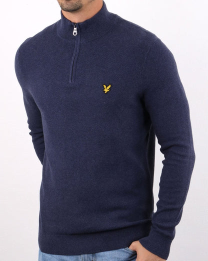 Lyle And Scott Quarter Zip Jumper Dark Navy