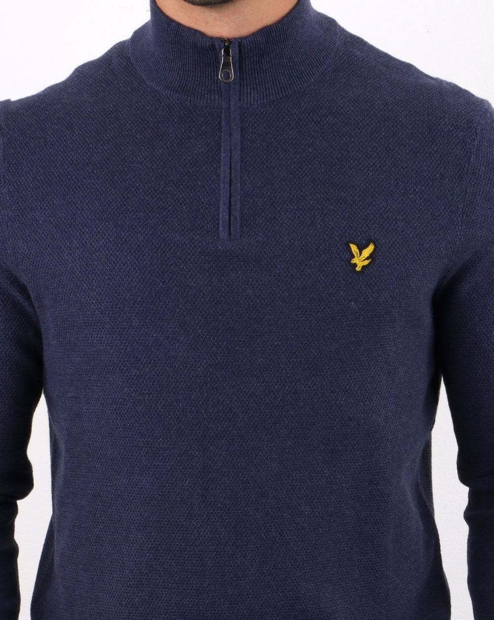 Lyle And Scott Quarter Zip Jumper Dark Navy