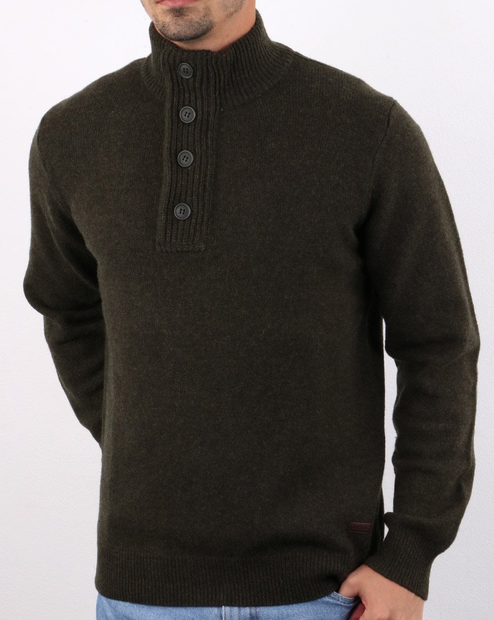 Barbour Patch Half Zip Jumper Seaweed