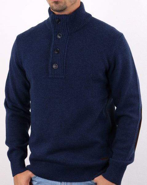 Barbour Patch Half Zip Jumper Deep Blue