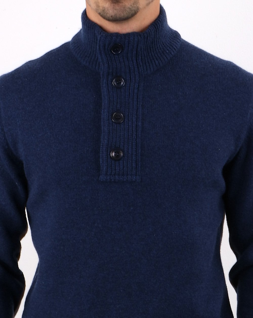 Barbour Patch Half Zip Jumper Deep Blue
