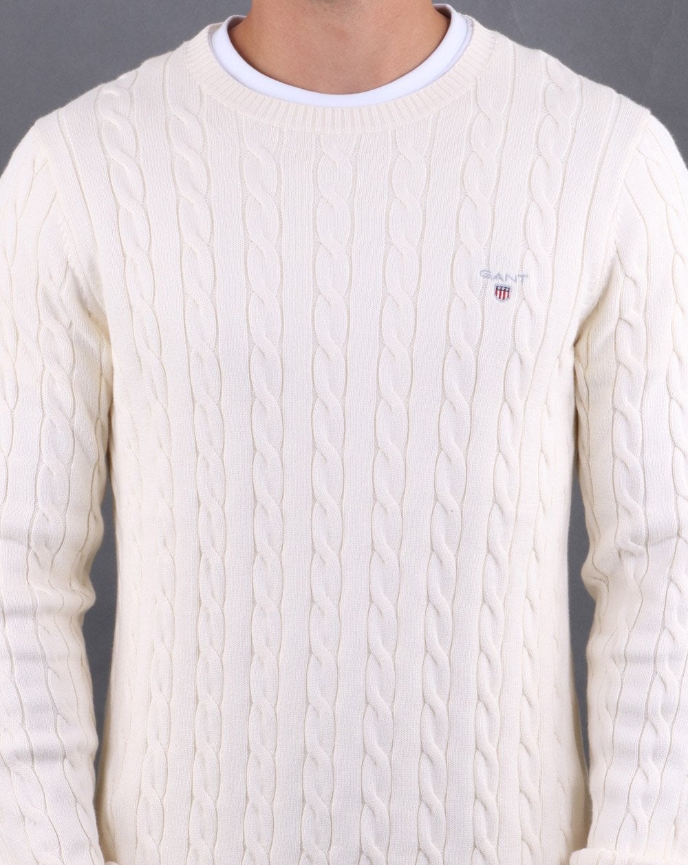 Gant Cable Crew Knit Cream