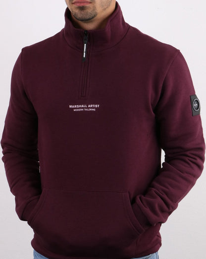 Marshall Artist Siren Half Zip Sweatshirt Burgundy