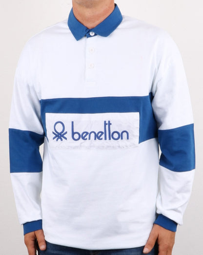 Benetton Rugby Shirt White/Blue
