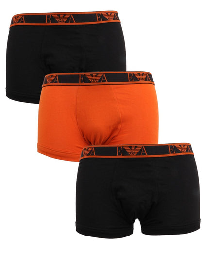 Emporio Armani 3 Pack Boxer Shorts Black/orange