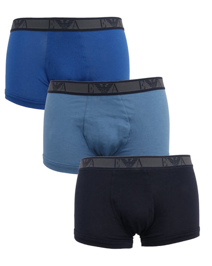 Emporio Armani 3 Pack Boxer Shorts Marine/Indigo/Royal