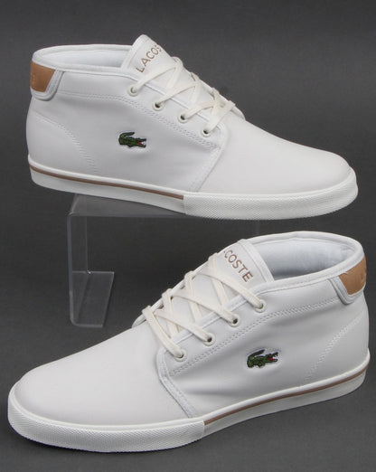 Lacoste Ampthill Leather Trainer Off White/tan