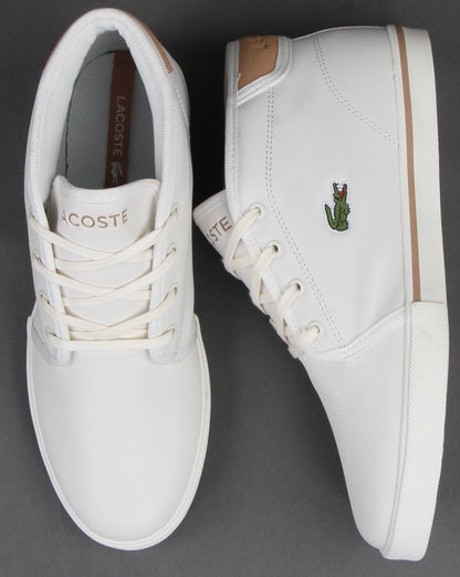 Lacoste Ampthill Leather Trainer Off White/tan