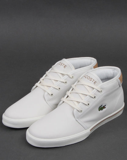 Lacoste Ampthill Leather Trainer Off White/tan