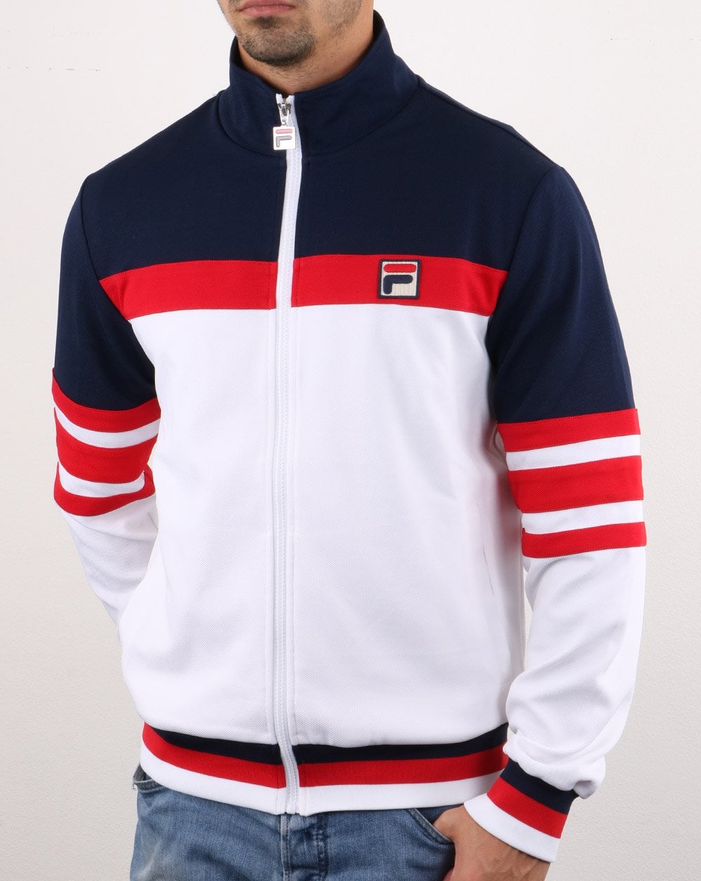 Fila Vintage Courto Track Top White/navy/red