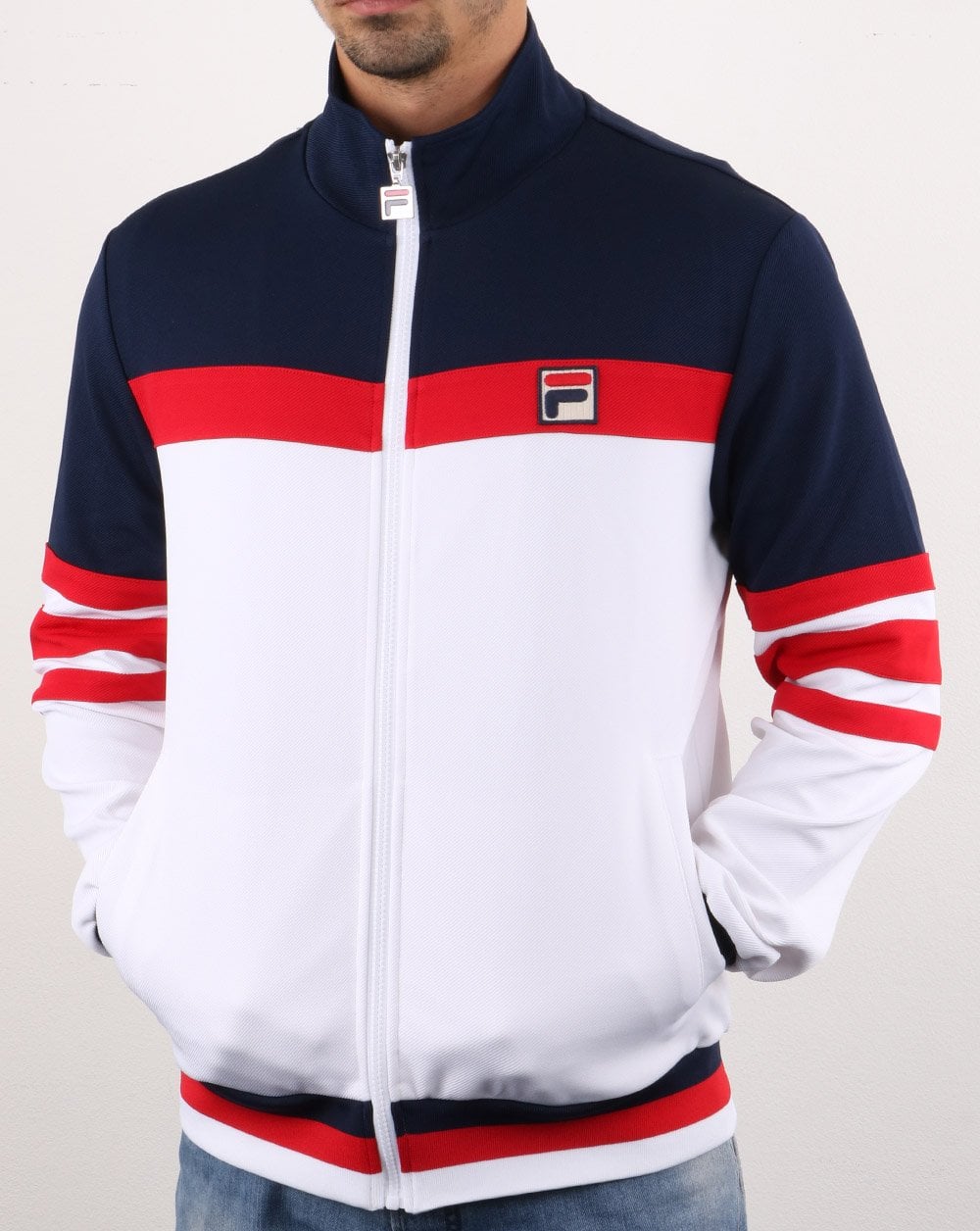 Fila Vintage Courto Track Top White/navy/red