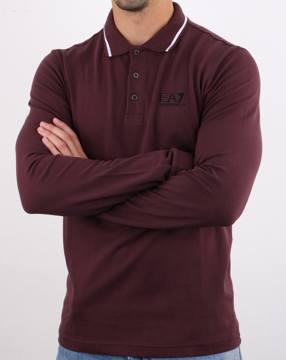 Empori Armani EA7 Polo Shirt Deep Burgundy
