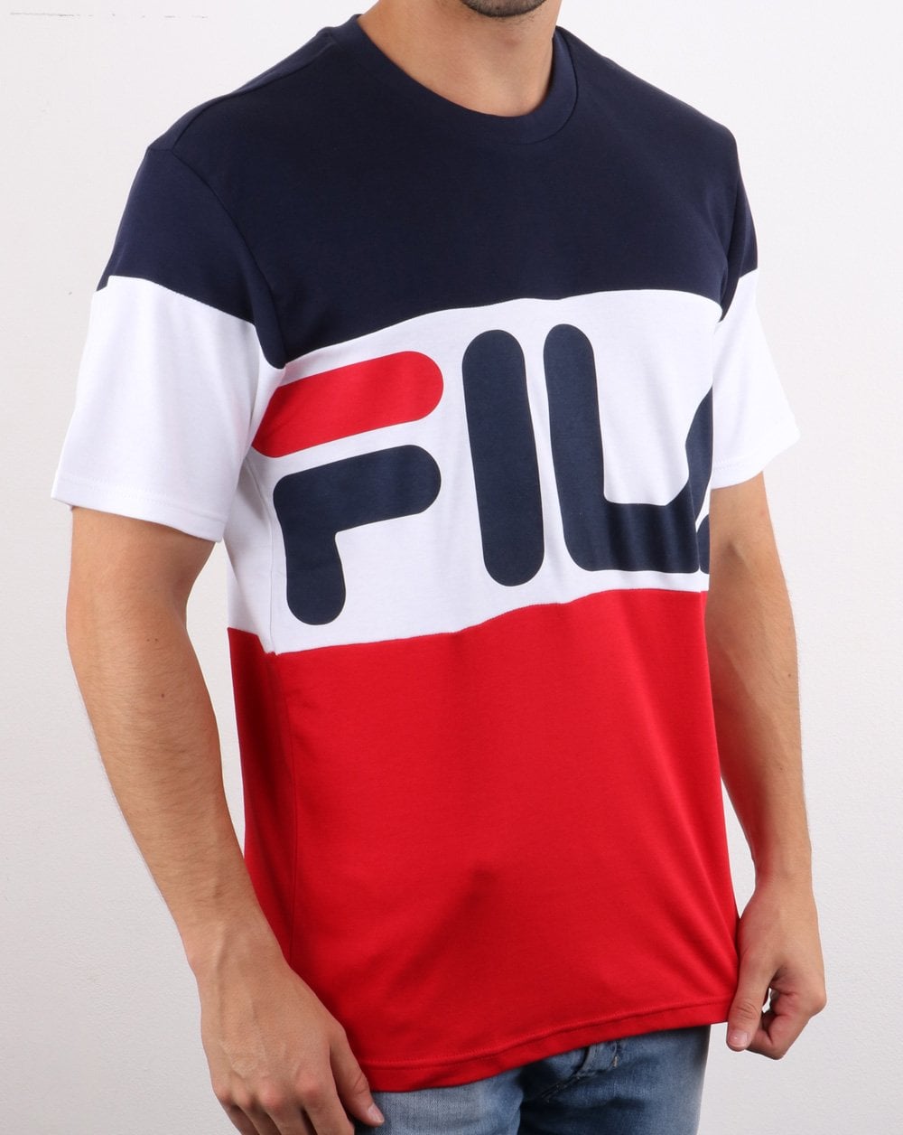 Fila Vintage Vialli T Shirt Navy/Red/White